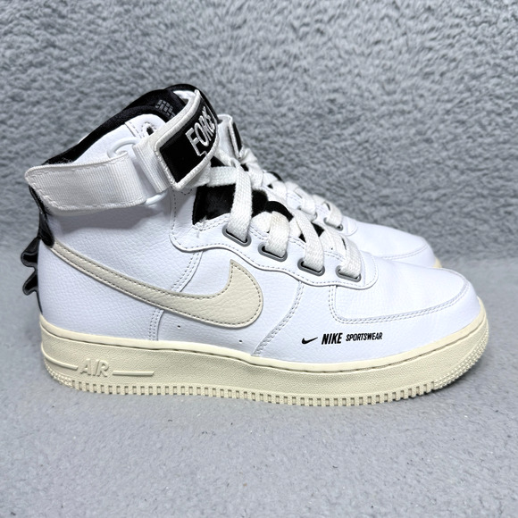 Nike Shoes - Nike Air Force 1 High Utility Womens Size 8.5 Sneakers White Light Cream Leather